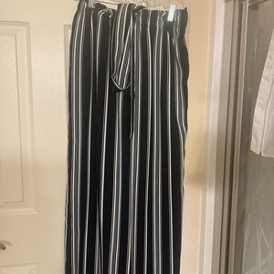 Black and White Striped Pants